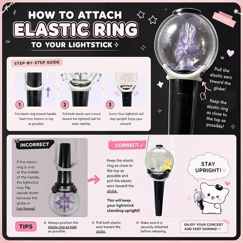 Kpop Lightstick Strap Lanyard - Set of 2 Adjustable K Pop Light Stick Crossbody Carrier Shoulder Strap, K-pop Body Carry Event Strap, Star Accessory Concert Essentials for Display Idol Fans in Kuwait