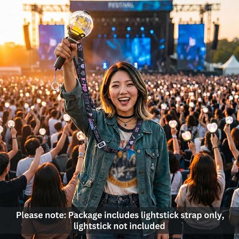 Kpop Lightstick Strap Lanyard - Set of 2 Adjustable K Pop Light Stick Crossbody Carrier Shoulder Strap, K-pop Body Carry Event Strap, Star Accessory Concert Essentials for Display Idol Fans in Kuwait