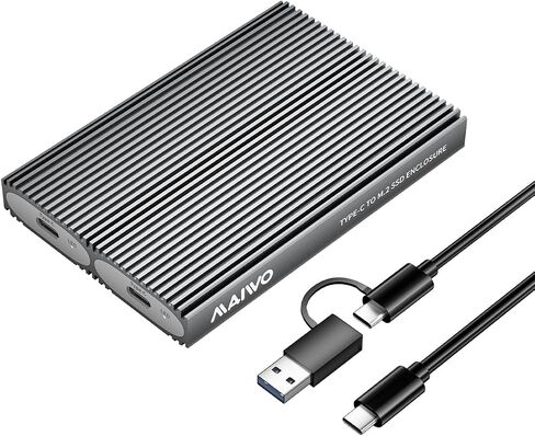 MAIWO Dual Bay M.2 PCIe NVMe SSD Enclosure, 10Gbps USB 3.1 Gen2 with UASP Trim, Tool-Free PCIe NVMe SSD Reader, Supports 2230/2242/2260/2280 M/B+M Key Up to 16TB in Saudi Arabia