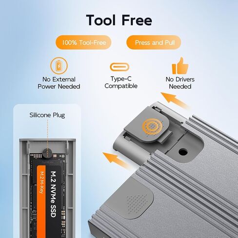MAIWO Dual Bay M.2 PCIe NVMe SSD Enclosure, 10Gbps USB 3.1 Gen2 with UASP Trim, Tool-Free PCIe NVMe SSD Reader, Supports 2230/2242/2260/2280 M/B+M Key Up to 16TB in Saudi Arabia
