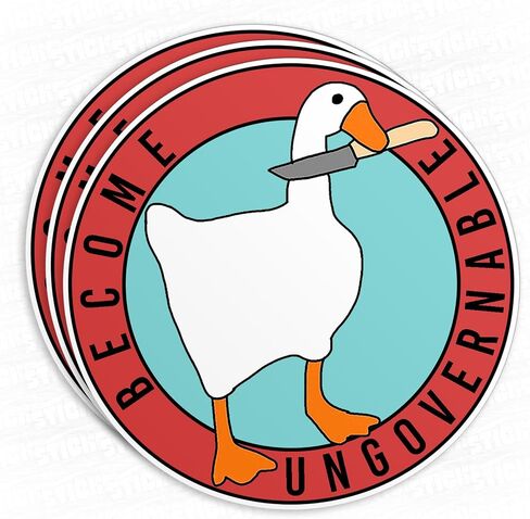 (3Pcs) Become Ungovernable Goose Sticker with Knife Anarchist Funny 2" Waterproof Vinyl Decal Sticker Laptop, Water Bottles, Phone, Kindle Merchandise Decor Decal Gifts 2 Inches in Kuwait