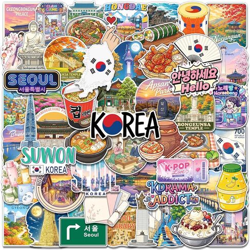 200PCS South Korea Stickers, Korean Travel Vinyl Decals in Kuwait