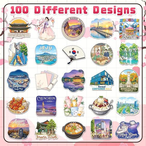 200PCS South Korea Stickers, Korean Travel Vinyl Decals in Kuwait