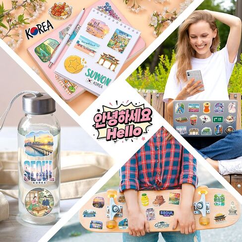 200PCS South Korea Stickers, Korean Travel Vinyl Decals in Kuwait