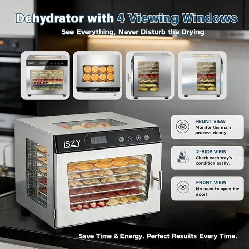 Food Dehydrators, 8 Trays Dehydrator Machine for Jerky, 24H Timer 176°F Temperature Control 800W Powerful Food Dryer Dehydrator for Beef Meat,Fruit,Herb,Mushroom,Dog Treats (8 Trays) in Saudi Arabia