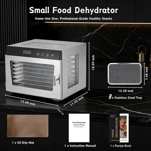 Food Dehydrators, 8 Trays Dehydrator Machine for Jerky, 24H Timer 176°F Temperature Control 800W Powerful Food Dryer Dehydrator for Beef Meat,Fruit,Herb,Mushroom,Dog Treats (8 Trays) in Saudi Arabia
