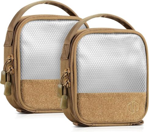 Savior Equipment Core Tactical Mesh Zipper Pouch, 6" x 6" Modular EDC Tool Organizer Range Gear Utility Storage Pocket w/Hook Backing, Dump Pouch with Handle, 2-Pack in Saudi Arabia