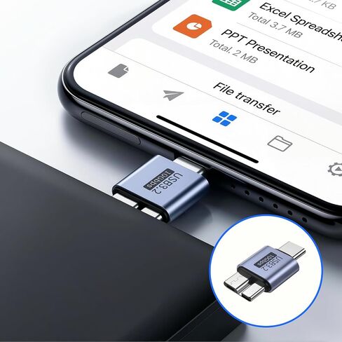 USB C to Micro B Adapter(2 Pack), USB 3.2 10Gbps Type-C to Micro USB B Male in Kuwait