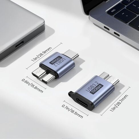 USB C to Micro B Adapter(2 Pack), USB 3.2 10Gbps Type-C to Micro USB B Male in Kuwait