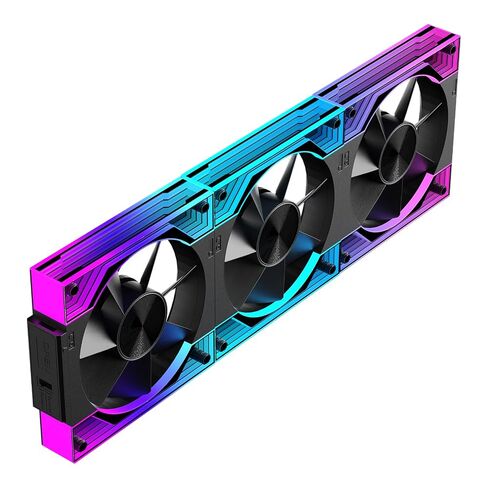 Interstellar V3 120mm PC Case Fan Infinity Mirror Module Daisy-Chain 120mm RGB PWM Fan Triple Pack Suitable for Computer Case & 360mm AIO Cooler(Black-3Pack in Saudi Arabia