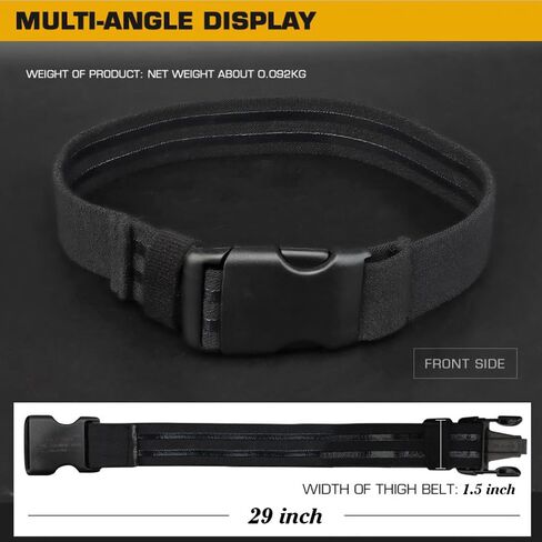 Adjustable Tactical Leg Strap for Holster, Nylon Elastic Thigh Belt for Women/Men, Drop Leg Hanger with Quick-Release Buckle for Games, Outdoors and Cosplay Costume Accessory, Black in Kuwait