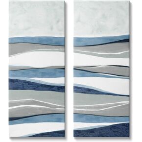 Stupell Industries Abstract Striped Landscape Flowing Waves Pattern 2pc set Canvas Wall Art, Design by Janet Tava