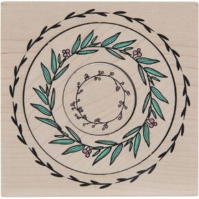 Momenta Nesting Wreaths Red Rubber Wood Mount Stamp