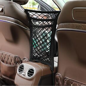 KUPAO 3-Layer Car Mesh Organizer, Purse Holder for Car, Net Pocket Handbag Holder Between Seats, Car Storage Organizer for Bag, Dog Car Barrier, Driver Storage Netting Pouch for Children and Pets in Saudi Arabia