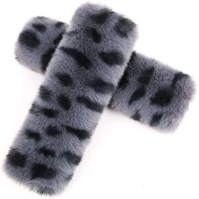 Comfortable Leopard Seatbelt Covers, Cute Car Accessories for Woman， Safety Belt Covers for Protecting Neck and Shoulder， Adjustable and Cuttable(Blue-Gray)