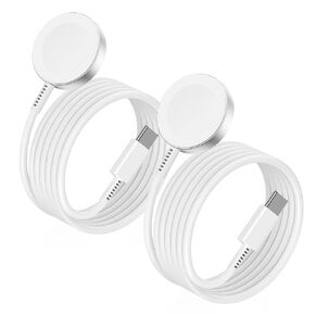 Hzevn 2-Pack Upgraded iWatch Charger Magnetic Wireless to USB C i-Watch Cable 3FT, Fast Charging for Apple Watch Series Ultra SE/8/7/6/5/4/3/2/1 Includes 38mm 40mm 42mm 44mm 45mm Size - White -3