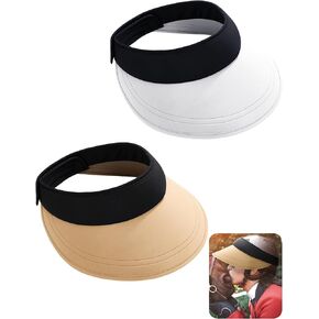 Hercicy 2 Pcs Equestrian Helmet Visor UV Protection Beach Hat Women Men Wide Brim Sun Visor for Horse Riding