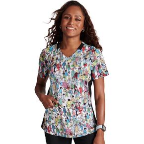 Tooniforms Nurse Gifts Women Scrubs Top Print على شكل حرف V TF764
