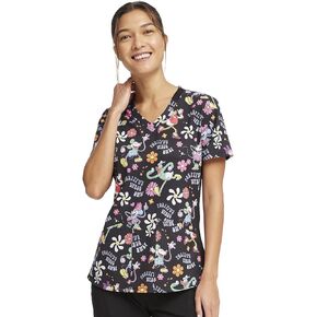 Tooniforms Nurse Gifts Women Scrubs Top V-Neck Print TF764