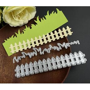 Fence Lace Frame Metal Die Cuts, Fence Lace Border Background Wedding Cutting Dies Stencils DIY Crafts Cards Cuts for DIY Embossing Card Making Photo Decorative Paper Dies Scrapbooking