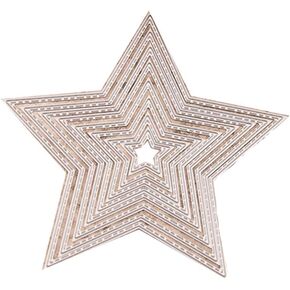8Pcs/Set Star Pentagram Frame Metal Cutting Dies 4.7 by 4.7 Inch Layering Background Dies for Card Making Scrapbooking