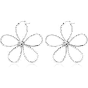 KELMALL Large Wire Frame Flower Hoops Earring for Women Big Lines Blossom Exaggerate Hoop Earrings Lightweight Hypoallergenic