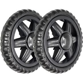 2 Pcs Shopping Cart Wheels Replacement Black 5.5 Inch Dia. Rubber Foaming Cart Wheels