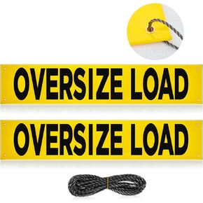 Newwiee 2 Pcs Oversized Load Banner with Grommets Wide Load Banner 12 x 60 Inch Oversize Load Sign for Escort Vehicles Trucks Accessories