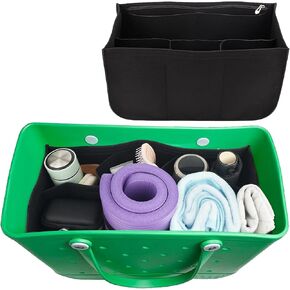 بطانة مطاطية لتنظيم حقيبة الشاطئ متوافقة مع حقيبة Bo gg الأصلية مقاس X Large وحقيبة لباد متعددة الوظائف ذات سعة كبيرة مع سحاب، فقط لحقائب Bo gg مقاس XL (أسود) in Kuwait