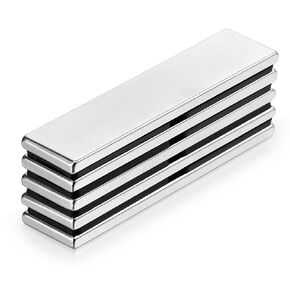 5 PCS Powerful N38 Neodymium Bar Magnets, Permanent Rare Earth Magnets Rectangular Magnets Metal Neodymium Magnets - 60 x 15 x 3 mm / 2-3/8" x 5/8" x 1/8"