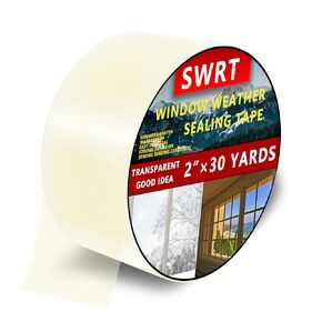 SWRT 2"x30yds Transparent Door and Window Weather Stripping Tape, Window Insulation for Winter, Preventing Cold Air Loss in Summer Window Seal Kit