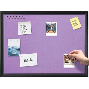 Navaris Framed Fabric Bulletin Board - 18 x 24 inches Plush Jewelry Organizer Pinboard for Wall - Memory Memo Pin Board - Rose with White Frame