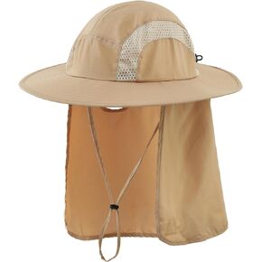 Home Prefer Sun Hats for Men Women Fishing Hat UPF 50+ Wide Brim Bucket Hat UV Protection Hat with Neck Flap Garden Beach