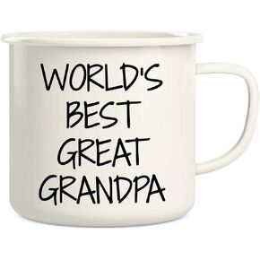 Retreez World's Best Great Grandpa 16 Oz Enamel Stainless Steel Metal Camping Campfire Coffee Mug - Funny Motivational Inspirational birthday gift for dad papa granddad grandfather father's day gift