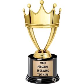 Participation Trophies, Custom Engraved Gold Crown Trophies for Kids Prime