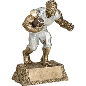 Monster Football Trophy | Football Beast Award - 6.75 Inch or 9 Inch Tall - Engraved Plate Upon Request