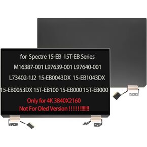 M16387-001 L97639-001 L97640-001 LCD Screen Replacement Compatible for HP SPECTRE x360 15-eb 15-EB0043DX 15-EB1043DX 15-EB0053DX 15T-EB100 15-EB000 15T-EB000 Display Assembly +Cover + Hinge L73402-1J2