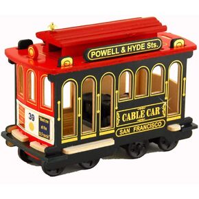 City-Souvenirs Musical San Francisco Cable Car Wooden Replica 6 Inches