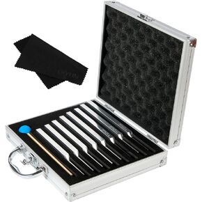 QIYUN Tuning Fork, Tuning Forks Set of 8 with Silicone Hammer and Cleaning Cloth, Aluminum Alloy Professional Instrument, (256 Hz, 288 Hz, 320 Hz, 341.3 Hz, 384 Hz, 426.6 Hz, 480 Hz, 512 Hz)