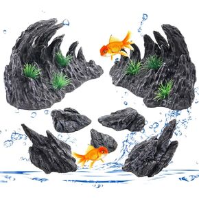 Fish Tank Decor Rocks Aquarium Ornaments, Jagged Canyon Rock Formation Aquarium Decoration Model Kits, Suitable for a Variety of Fish Tank Scenes
