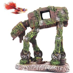 Ulifery Robot Cool Walking Land Tank حوض السمك زخرفة الغريبة الأسماك خزان الزينة لبيتا كبيرة