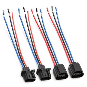 4Pack H13 9008 Headlight Socket Converter Kit, Headlights Wiring Harness Socket 2XMale & 2XFemale Adapter Connector, Replacement for H13LL Lamps Bulbs