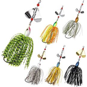 Buzzbaits Bass Lures, Spinnerbait Fishing Lures Topwater Spinner Buzz Bait Jig Lure for Bass Pike Trout Salmon Fishing