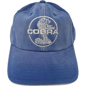 Checkered Flag Sports Shelby Cobra Hat for Men - Ford Cobra Mustang Adjustable Racing Baseball Cap Blue, One Size