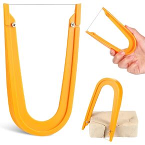 Lothee Pottery Clay Wire Cutter 5.12 x 3.35 Inch Yellow Ceramic Cut Off Tools Hand Pottery Tools and Supplies for Artists Cutting Mud Handcraft