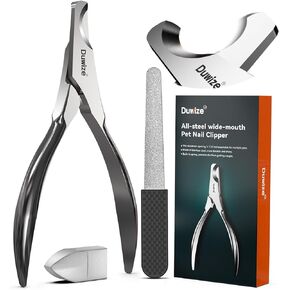 Dog Nail Clippers - All Steel Material, 1.22-Inch Large Opening, Built-in Spring, No Fur Pinch, for Medium to Large Dogs and Cats, Professional Pet Nail Trimmers, with Free Nail File