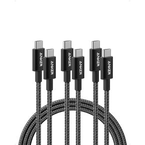 Anker 333 USB C to USB C Cable (6ft 100W, 3-Pack), USB 2.0 Type C Charging Cable Fast Charge for MacBook Pro 2020, iPad Pro 2020, iPad Air 4, Samsung Galaxy S23+/S23 Ultra/S22 Ultra and More (Black)
