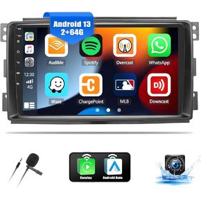 [2+64G] ستيريو سيارة Android 13 لسيارة Mercedes Benz Smart Fortwo 2005-2010 مع Apple Carplay&Android Auto، راديو سيارة بشاشة تعمل باللمس 9 بوصة مع وصلة مرآة بلوتوث FM/RDS WiFi GPS SWC+ كاميرا احتياطية in Kuwait