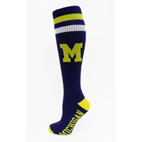 NCAA Michigan Wolverines Tube Socks, One Size, Blue