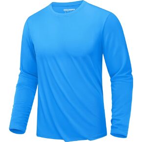 KEFITEVD Men's Sun Protection Shirts UV SPF UPF 80+ Long Sleeve Rash Guard Fishing Running Shirts Quick Dry Lightweight Shirt